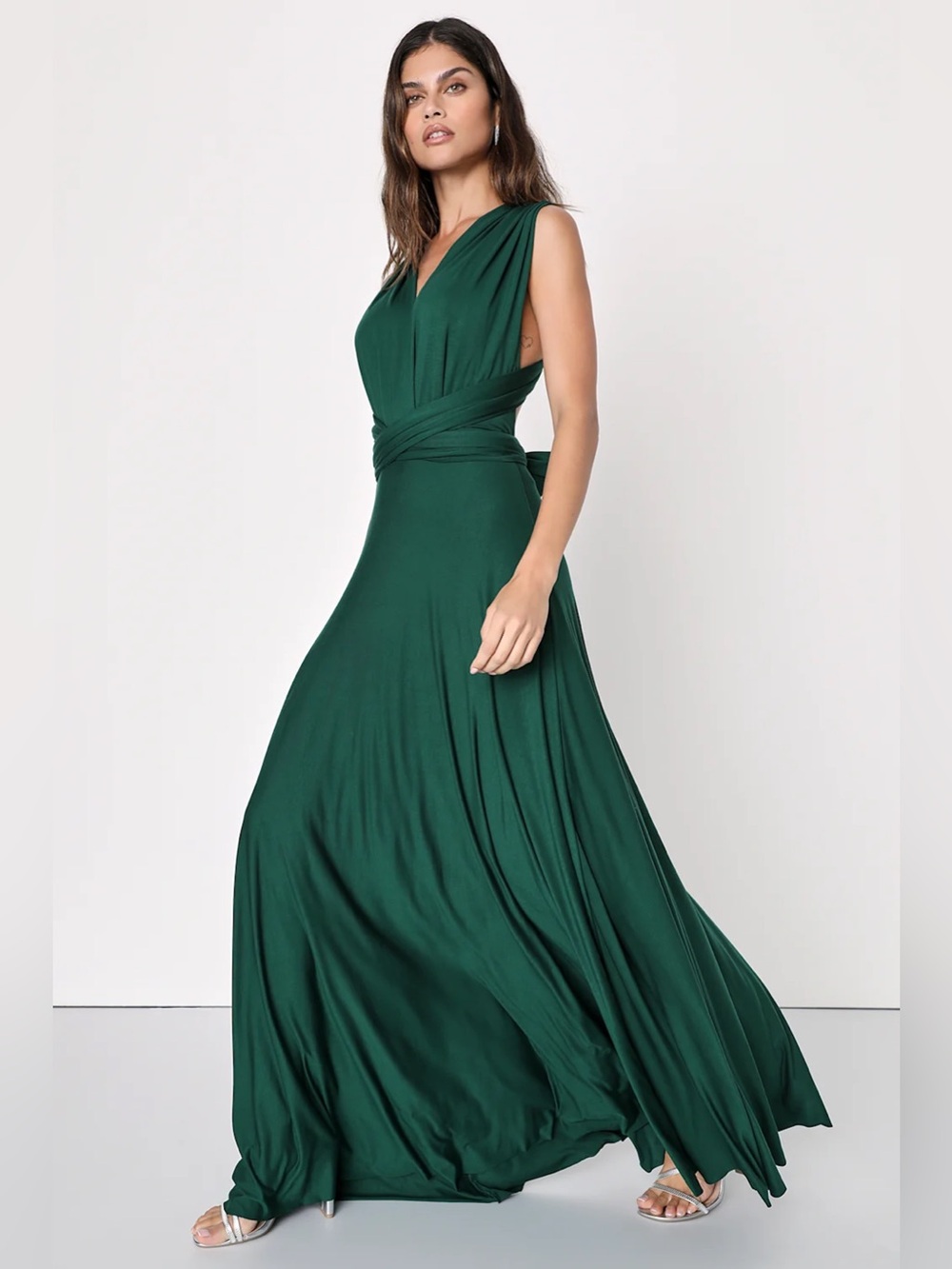 Lulus Tricks of the Trade Forest Green Convertible Maxi Dress